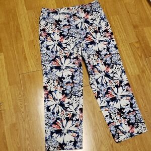 NWT Talbots floral high rise pants sz 8